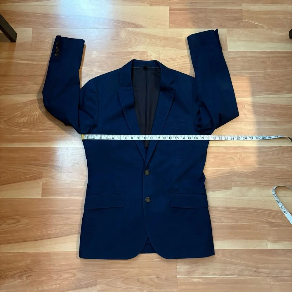J. Crew $348 Navy Ludlow Slim-fit Suit Jacket in Italian Cotton Chino Sz 38R/M